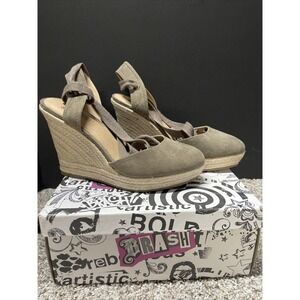 Brash Wedge Shoes Women Size 7.5 Strappy Slip On Heels Shoes